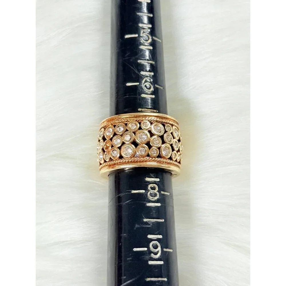 Rhinestones Wide‎ Band Ring